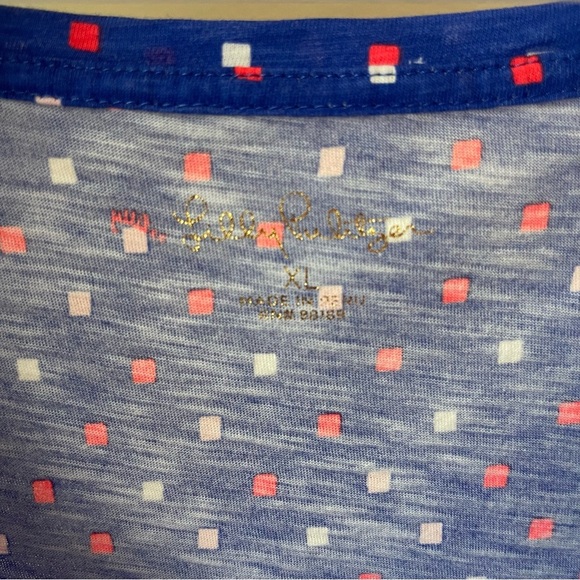 Lilly Pulitzer Etta V-Neck Lilly Squared Size XL - Picture 6 of 8